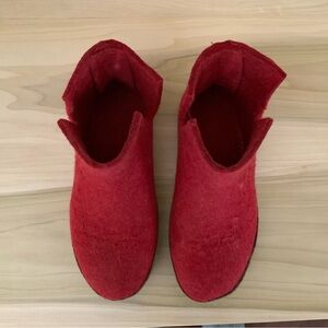 Glerups Red Wool Boot with Leather Sole